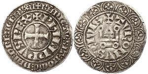 1 Gros Tournois Francia medioevale (843-1791) Argento Filippo V di Francia (1292 - 1322)