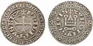 1 Gros Tournois Francia medioevale (843-1791) Argento Filippo V di Francia (1292 - 1322)