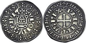 1 Gros Tournois Francia medioevale (843-1791) Argento Filippo V di Francia (1292 - 1322)