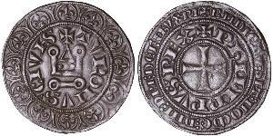 1 Gros Tournois Reino de Francia (843-1791) Plata Felipe V de Francia (1292 - 1322)