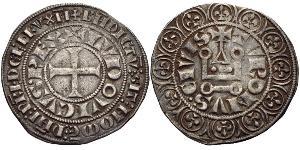 1 Gros Tournois Reino de Francia (843-1791) Plata Felipe V de Francia (1292 - 1322)