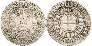 1 Gros Tournois Reino de Francia (843-1791) Plata Felipe V de Francia (1292 - 1322)