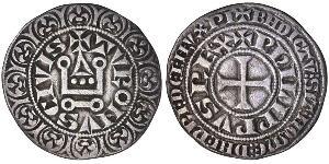 1 Gros Tournois Reino de Francia (843-1791) Plata Felipe V de Francia (1292 - 1322)