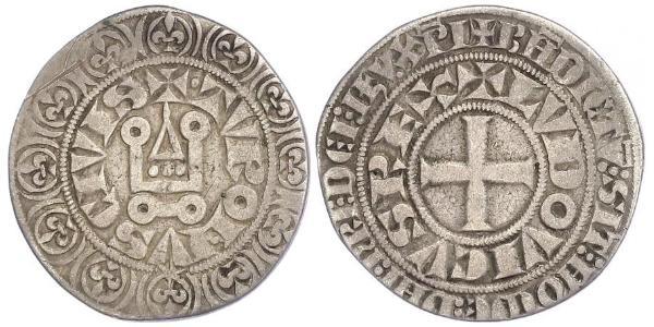 1 Gros Tournois Reino de Francia (843-1791) Plata Felipe V de Francia (1292 - 1322)