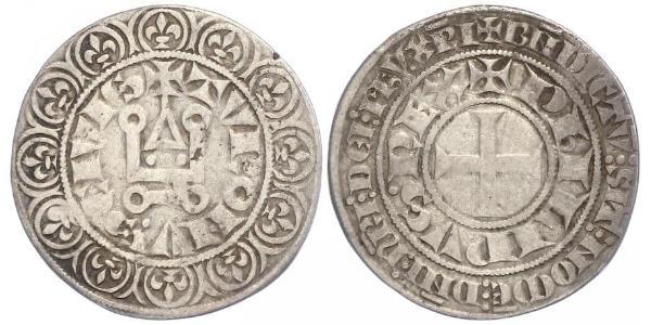1 Gros Tournois Reino de Francia (843-1791) Plata Felipe V de Francia (1292 - 1322)