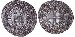 1 Gros Tournois Kingdom of France (843-1791) Silber Philipp V. (Frankreich) (1292 - 1322)