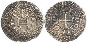 1 Gros Tournois Kingdom of France (843-1791) Silver Philip V of France (1292 - 1322)