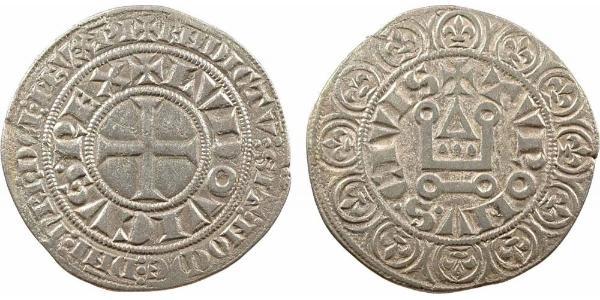 1 Gros Tournois Королевство Франция (843-1791) Серебро Филипп V (король Франции) (1292 - 1322)