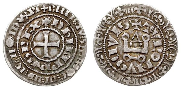 1 Gros Tournois 中世纪的法国 銀 腓力五世 (法兰西) (1292 - 1322)