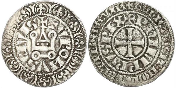 1 Gros Tournois 中世纪的法国 銀 腓力五世 (法兰西) (1292 - 1322)