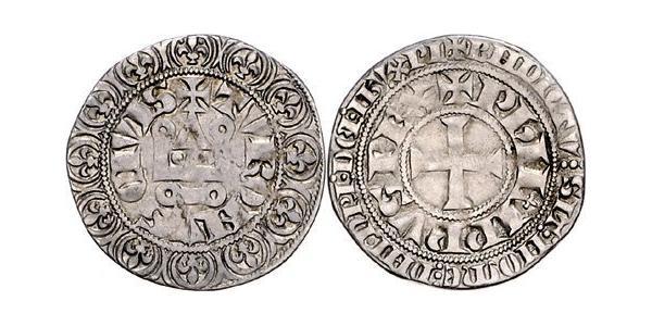 1 Gros Tournois 中世纪的法国 銀 腓力五世 (法兰西) (1292 - 1322)