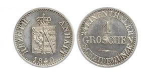 1 Groschen Anhalt-Bernbourg (1603 - 1863) Argent Alexandre-Charles d