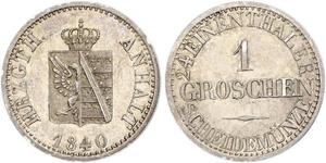 1 Groschen Anhalt-Bernbourg (1603 - 1863) Argent Alexandre-Charles d