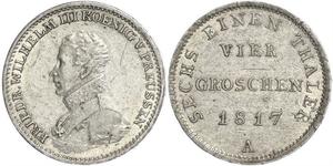 1 Groschen Royaume de Prusse (1701-1918) Argent Frédéric-Guillaume III de Prusse (1770 -1840)