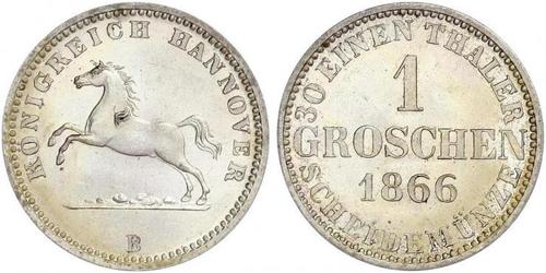 1 Groschen Hannover Argento Giorgio V di Hannover (1819 - 1878)