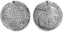 1 Groschen Principato di Ansbach (1398–1792) Argento Giovanni Federico di Brandeburgo-Ansbach(1654 – 1686)