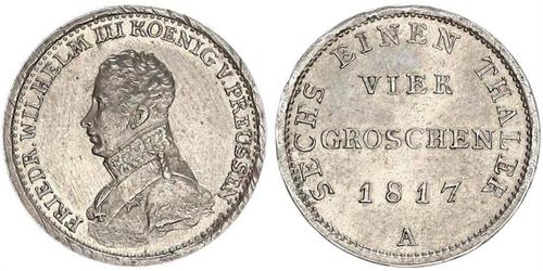 1 Groschen Regno di Prussia (1701-1918) Argento Federico Guglielmo III di Prussia  (1770 -1840)