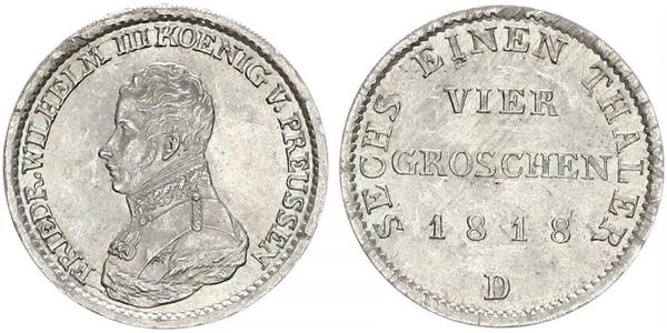 1 Groschen Regno di Prussia (1701-1918) Argento Federico Guglielmo III di Prussia  (1770 -1840)