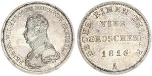 1 Groschen Reino de Prusia (1701-1918) Plata Federico Guillermo III de Prusia (1770 -1840)