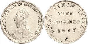 1 Groschen Reino de Prusia (1701-1918) Plata Federico Guillermo III de Prusia (1770 -1840)