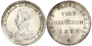 1 Groschen Reino de Prusia (1701-1918) Plata Federico Guillermo III de Prusia (1770 -1840)