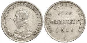 1 Groschen Reino de Prusia (1701-1918) Plata Federico Guillermo III de Prusia (1770 -1840)