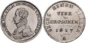 1 Groschen Reino de Prusia (1701-1918) Plata Federico Guillermo III de Prusia (1770 -1840)