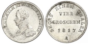 1 Groschen Reino de Prusia (1701-1918) Plata Federico Guillermo III de Prusia (1770 -1840)