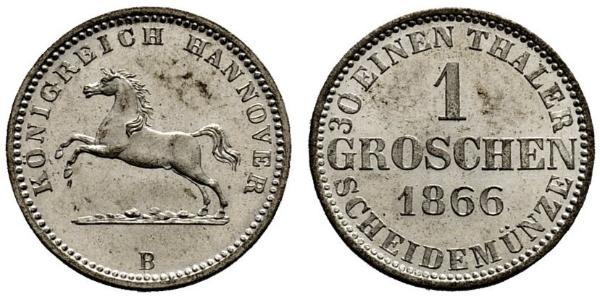 1 Groschen Hanover Silver George V of Hanover (1819 - 1878)