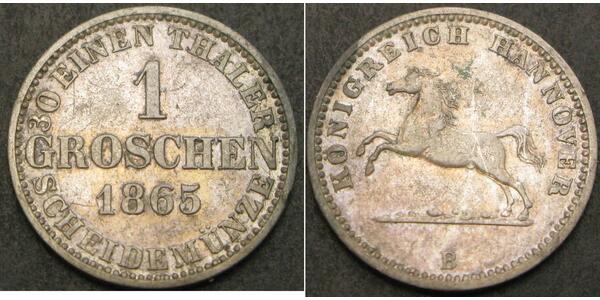 1 Groschen Hanover Silver George V of Hanover (1819 - 1878)