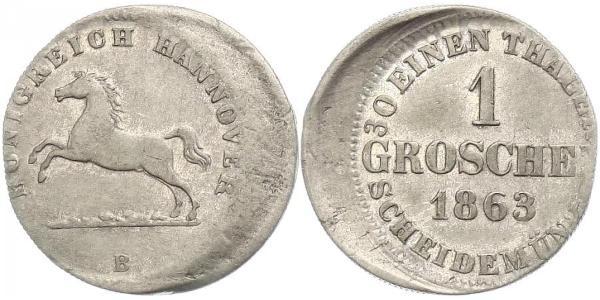 1 Groschen Hanover Silver George V of Hanover (1819 - 1878)