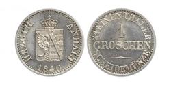 1 Groschen Ангальт-Бернбург (1603 - 1863) Серебро Александр Карл ,герцог Ангальт-Бернбурга,(1805 – 1863)