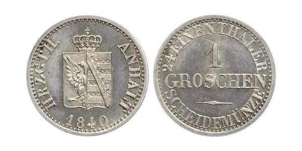1 Groschen Ангальт-Бернбург (1603 - 1863) Серебро Александр Карл ,герцог Ангальт-Бернбурга,(1805 – 1863)