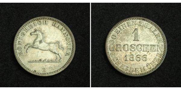 1 Groschen Ганновер Серебро Георг V (король Ганновера) (1819 - 1878)