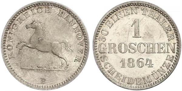 1 Groschen Ганновер Срібло Георг V (король Ганновера) (1819 - 1878)