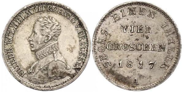 1 Groschen Королівство Пруссія (1701-1918) Срібло Фрідрих Вільгельм III, король Пруссії  (1770 -1840)