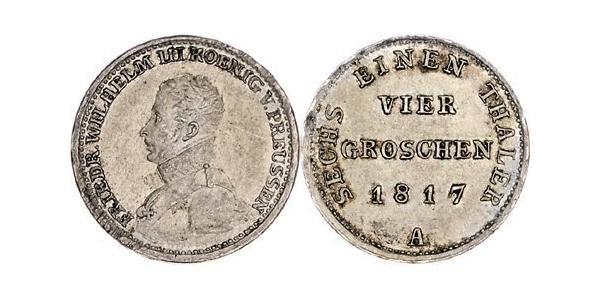 1 Groschen Королівство Пруссія (1701-1918) Срібло Фрідрих Вільгельм III, король Пруссії  (1770 -1840)
