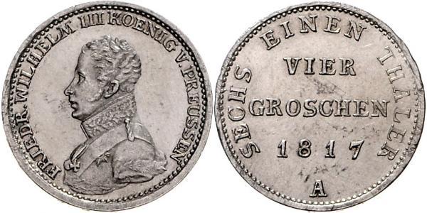 1 Groschen Королівство Пруссія (1701-1918) Срібло Фрідрих Вільгельм III, король Пруссії  (1770 -1840)