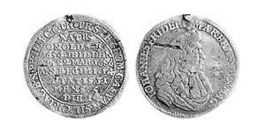 1 Groschen Principality of Ansbach (1398–1792) 銀 John Frederick, Margrave of Brandenburg-Ansbach (1654 – 1686)