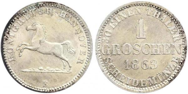 1 Groschen 汉诺威 銀 格奥尔格五世 (汉诺威) (1819 - 1878)