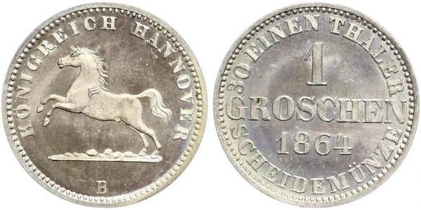 1 Groschen 汉诺威 銀 格奥尔格五世 (汉诺威) (1819 - 1878)