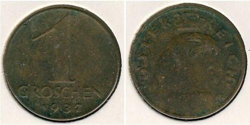 1 Grosh Federal State of Austria (1934-1938) Bronce 