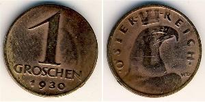 1 Grosh Primera República de Austria (1918-1934) Bronce 