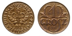 1 Grosh Segunda República Polaca (1918 - 1939) Cobre 