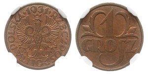 1 Grosh Segunda República Polaca (1918 - 1939) Cobre 