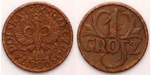 1 Grosh Segunda República Polaca (1918 - 1939) Cobre 