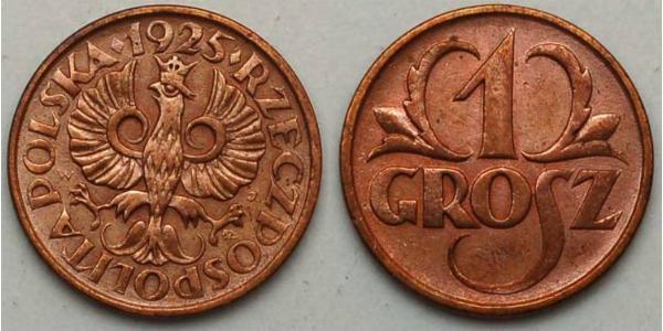 1 Grosh Segunda República Polaca (1918 - 1939) Cobre 