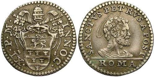 1 Grosso Stato Pontificio (752-1870) Argento Papa Innocenzo XI  (1611-1689)