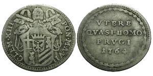 1 Grosso Estados Pontificios (752-1870) Plata Clemente XIII (1693 -1769)