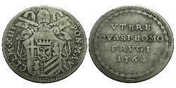 1 Grosso Papal States (752-1870) Silver Pope Clement XIII (1693 -1769)